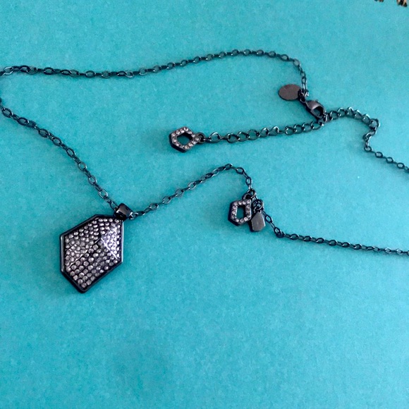 Lia Sophia Necklace - black geometric sparkle - Picture 1 of 3